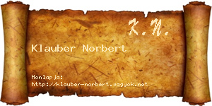 Klauber Norbert névjegykártya