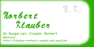 norbert klauber business card